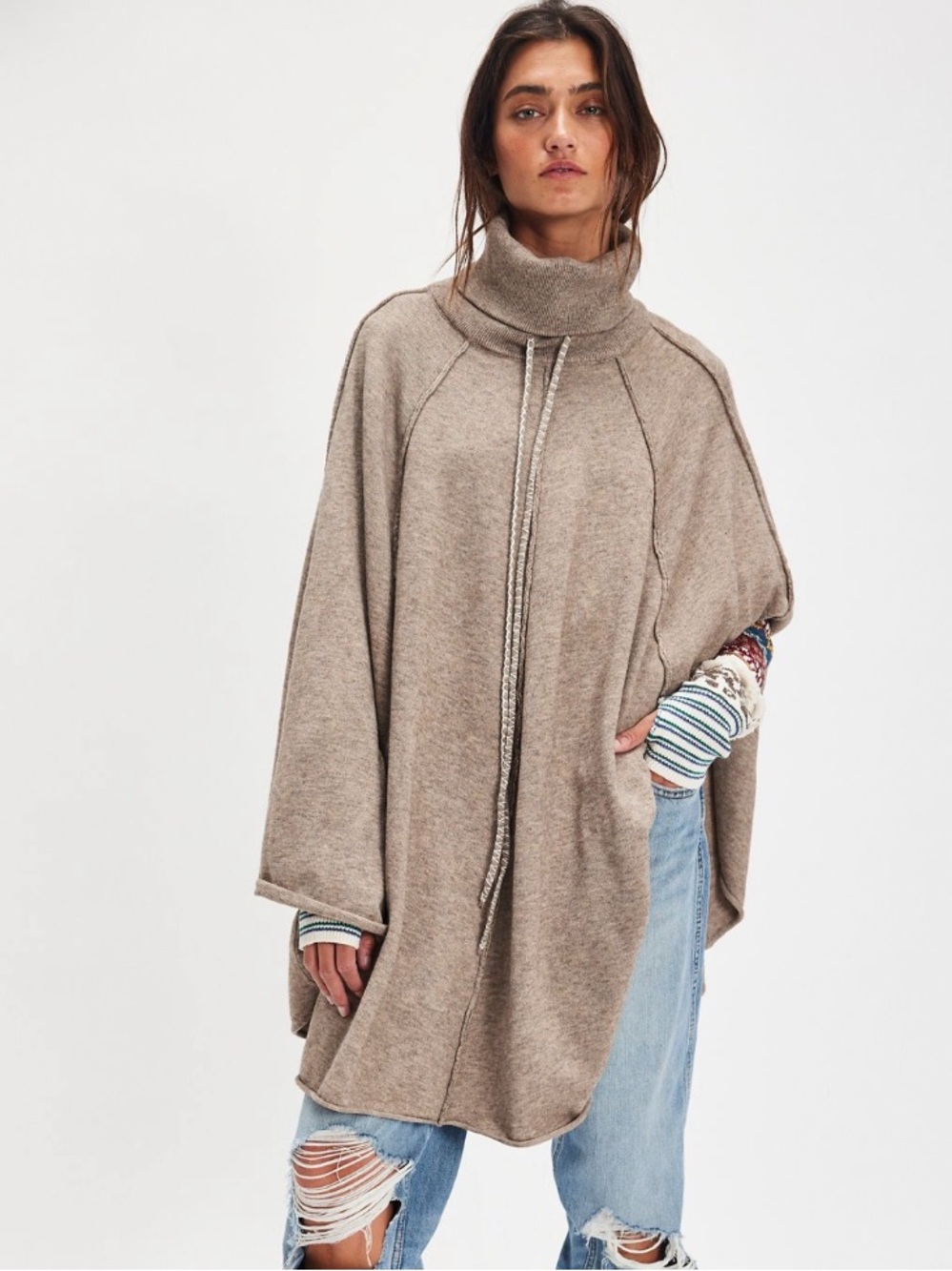 free people tell me more knitted poncho